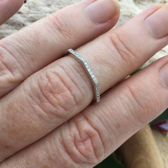 Sterling Silver Octagon CZ Ring Sizes 8,9,11 - Picture 5 of 7